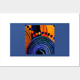 Concentric Contrast Blue & Orange Posters and Art